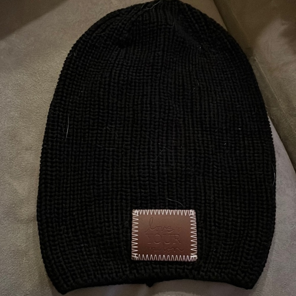 Love your melon black beanie
